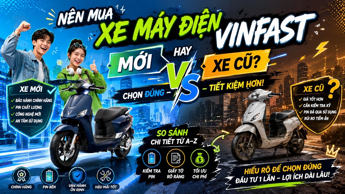 Nên mua xe máy điện VinFast mới hay xe cũ?